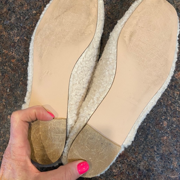 JCrew Faux Shearling Ballet Flats 10 - Picture 5 of 6